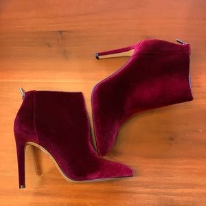 Wine Velvet Booties by Ava & Aiden